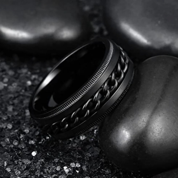 New King Will stainless steel 8mm spinner ring - Picture 2 of 6